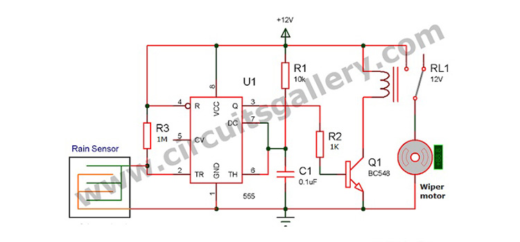 Automatic Rain Sensing Wiper System Using 555 Timer