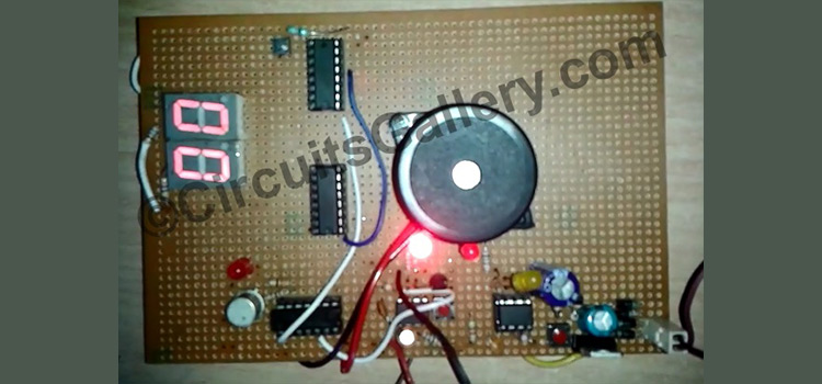 Heartbeat Monitor Project Circuit with Tachycardia Alarm