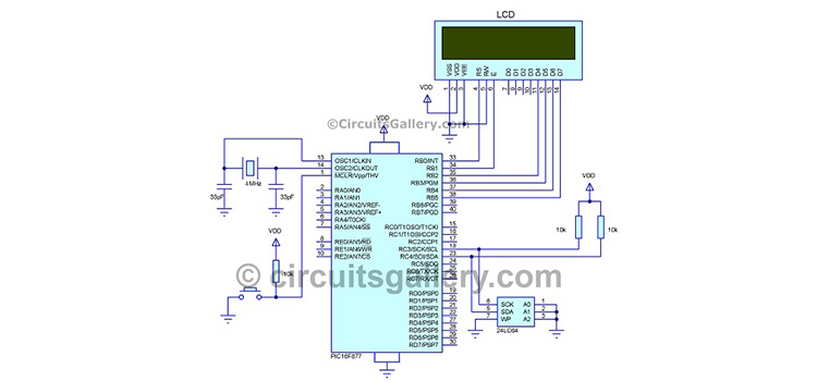 How to Interface I2C External EEPROM 24LC64 to PIC Microcontroller