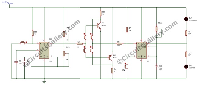 Simple Transistor Tester Circuit Using 555 Timer IC