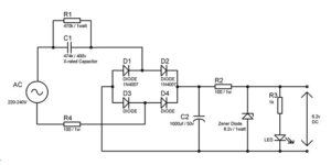 Transformer Less AC to DC Power Supply Circuit