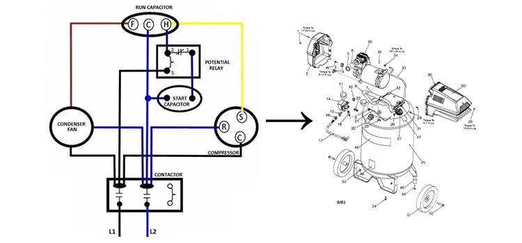 Craftsman Air Compressor Capacitor Wiring Diagram - Circuits Gallery