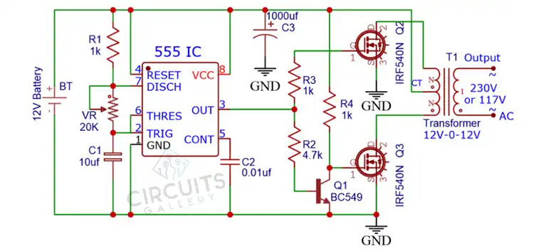 Inverter Circuits Using 555, PIC, PWM, or MOSFET