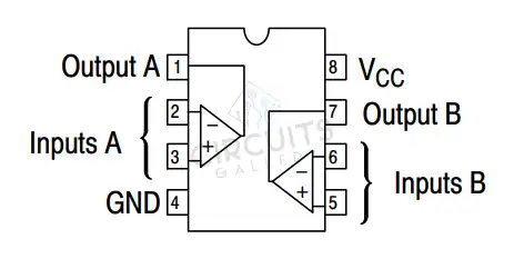Pinout of LM393