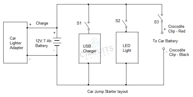 Car Jump Starter Circuit Diagram Layout